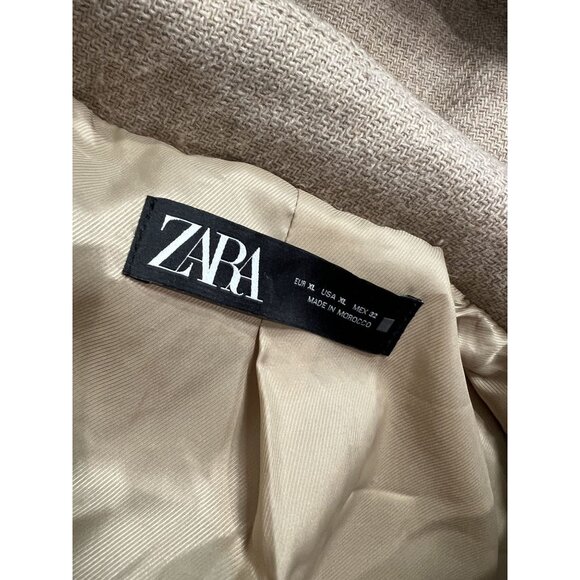 Zara Wool Blend Hooded Coat in Tan - Picture 7 of 7